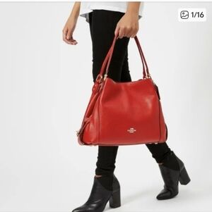 Coach Vibrant Red Leather Shoulder Bag